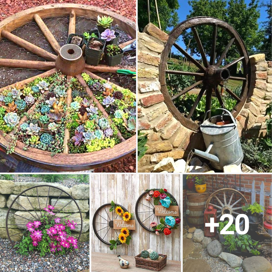 Creative Garden Decor Ideas Using Upcycled Vintage Wheels - ZUGNEWS