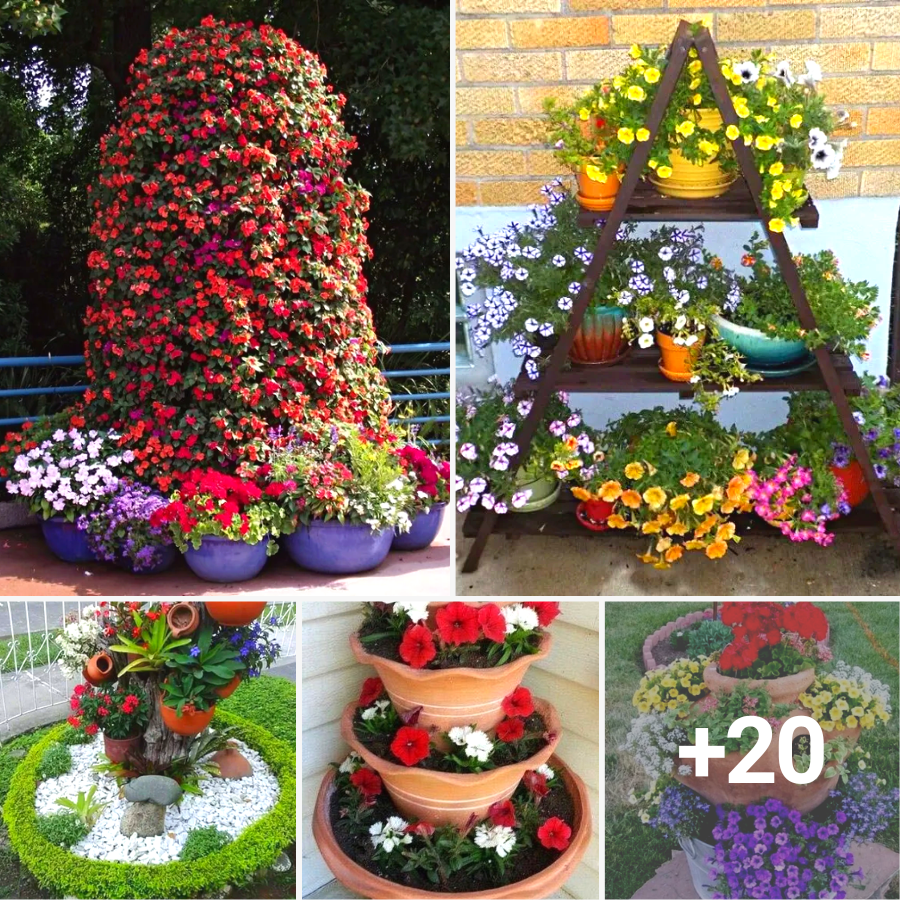 30 DIY flower tower for an amazing garden decoration - ZUGNEWS