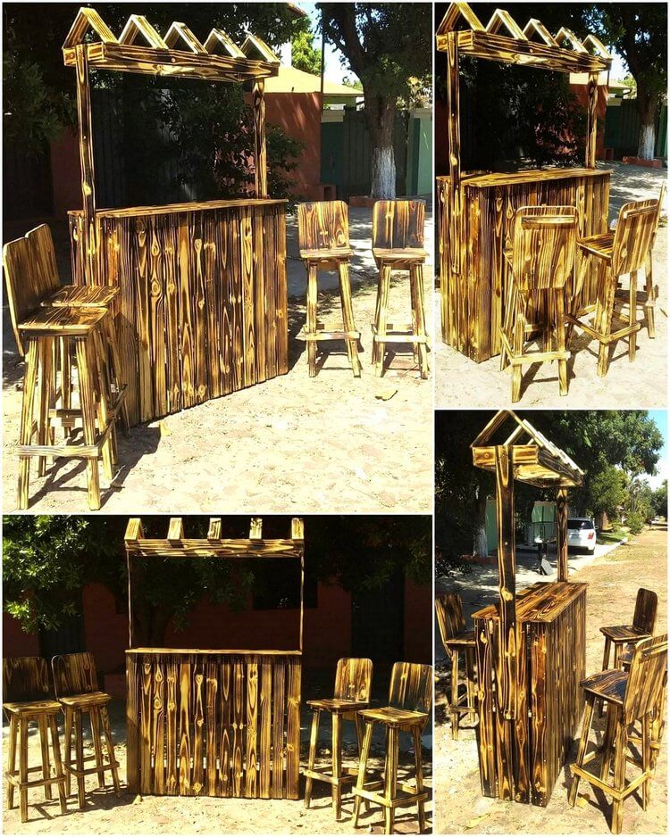 pallet bar and chairs