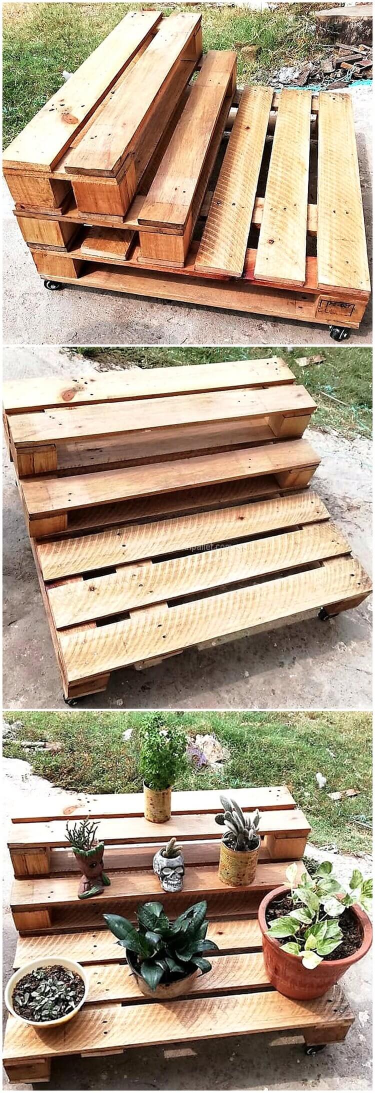 pallet pots stand planter