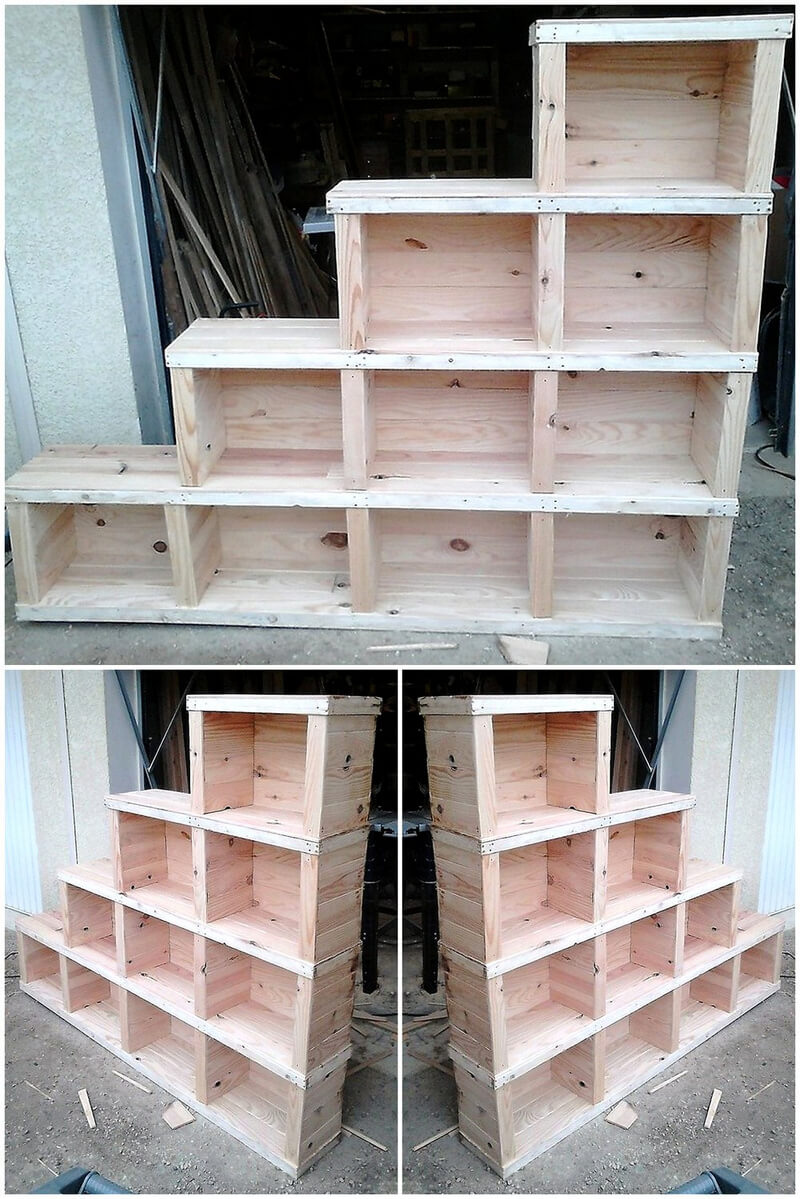 wood pallets shelving cabinet