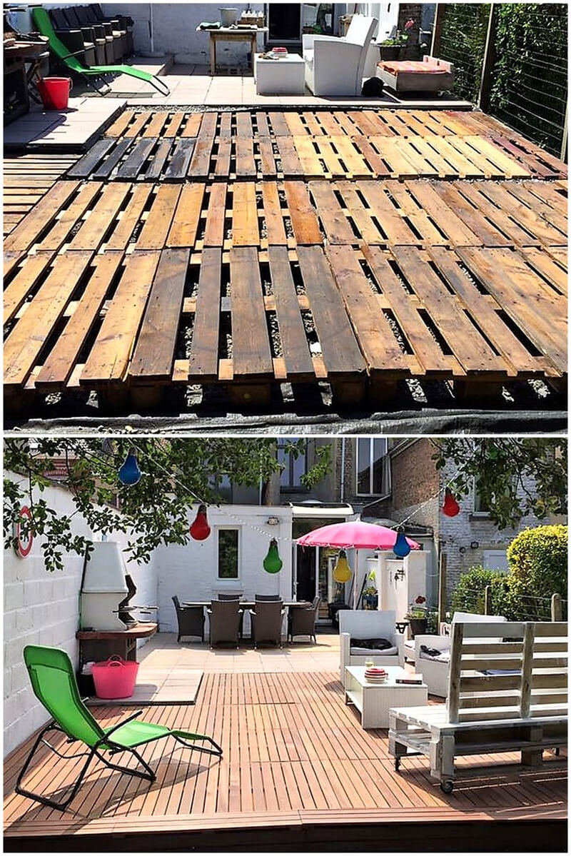diy pallet terrace plan