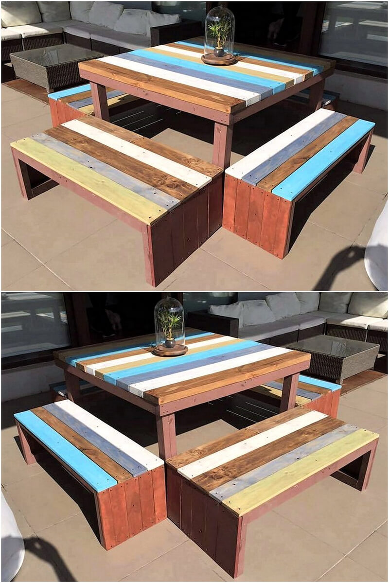 wooden pallets dining set
