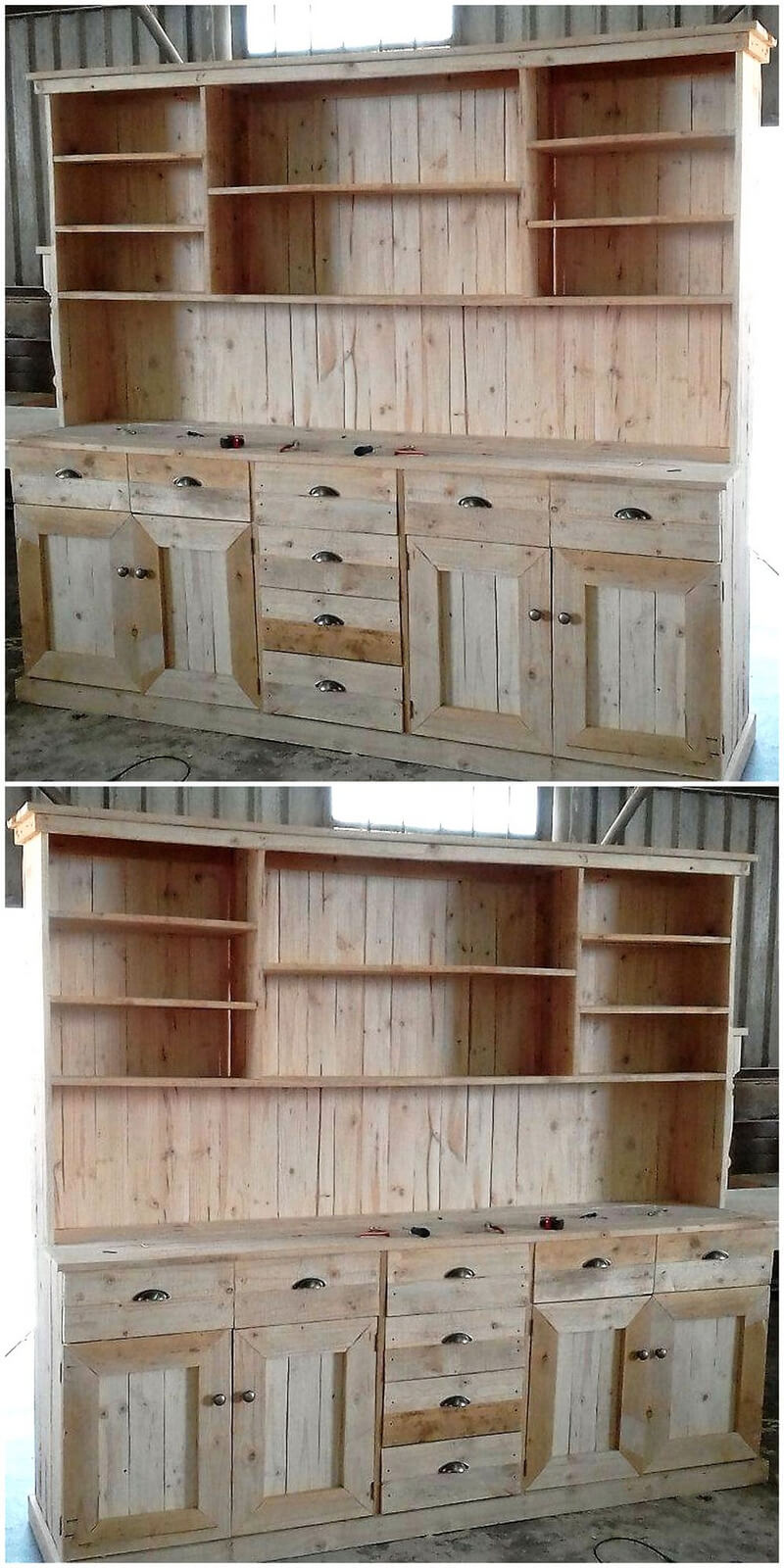 pallets wooden big cupboard