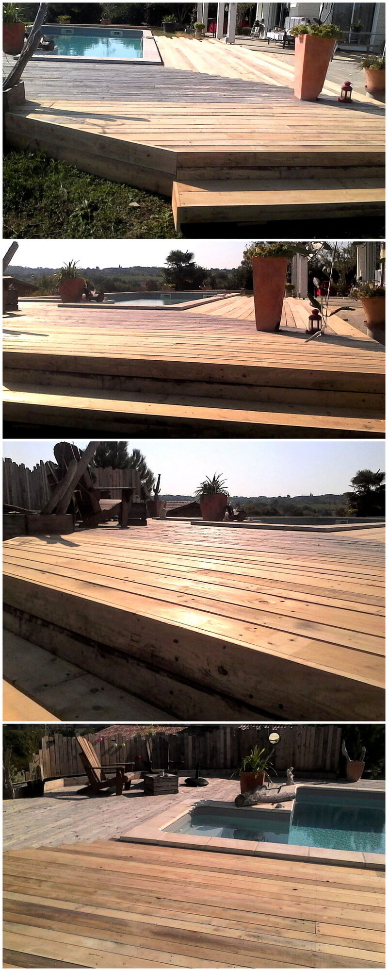 pallet terrace around pool