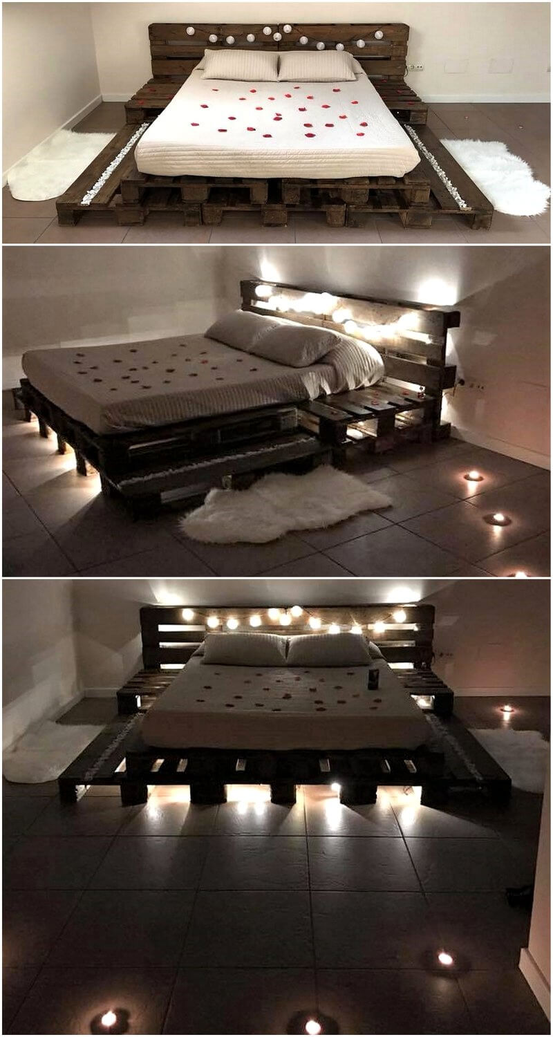 wooden pallets made bed