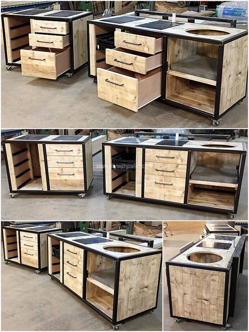 pallet kitchen on wheels