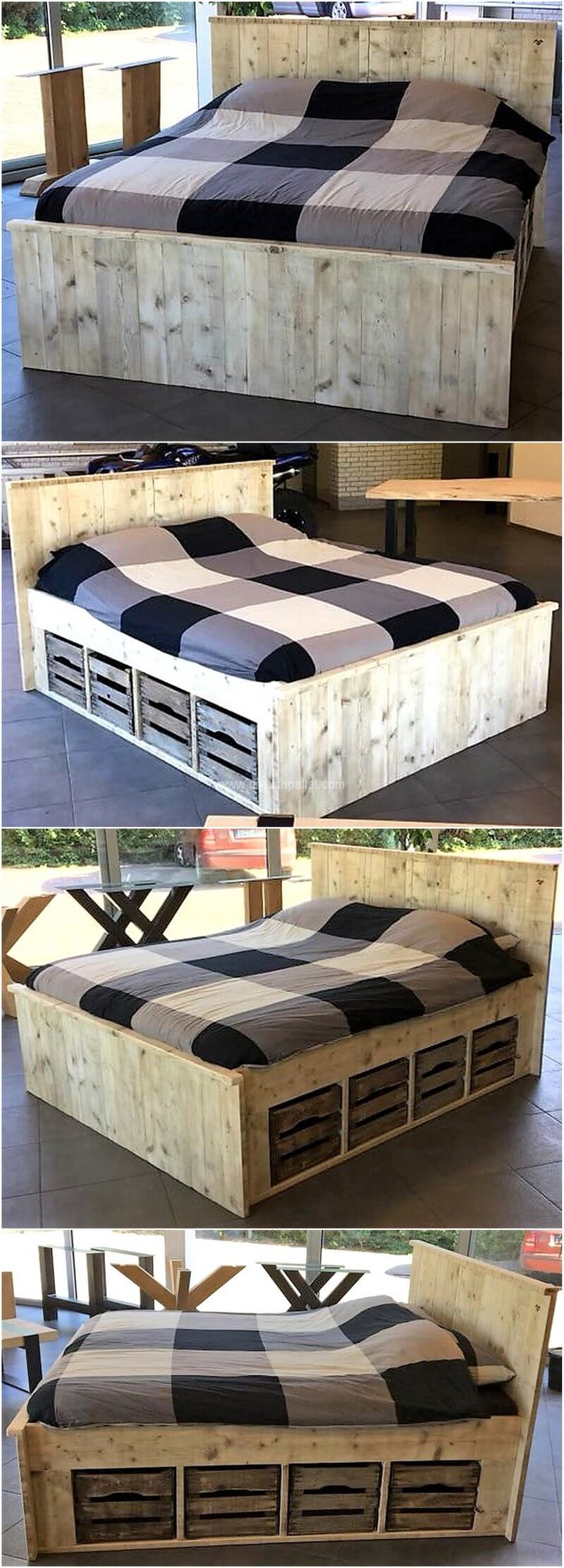 pallet wooden bed
