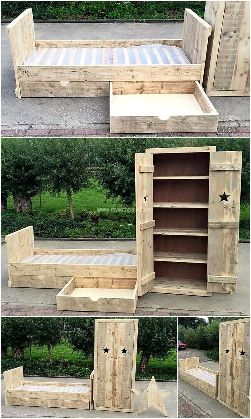pallet bed with closet