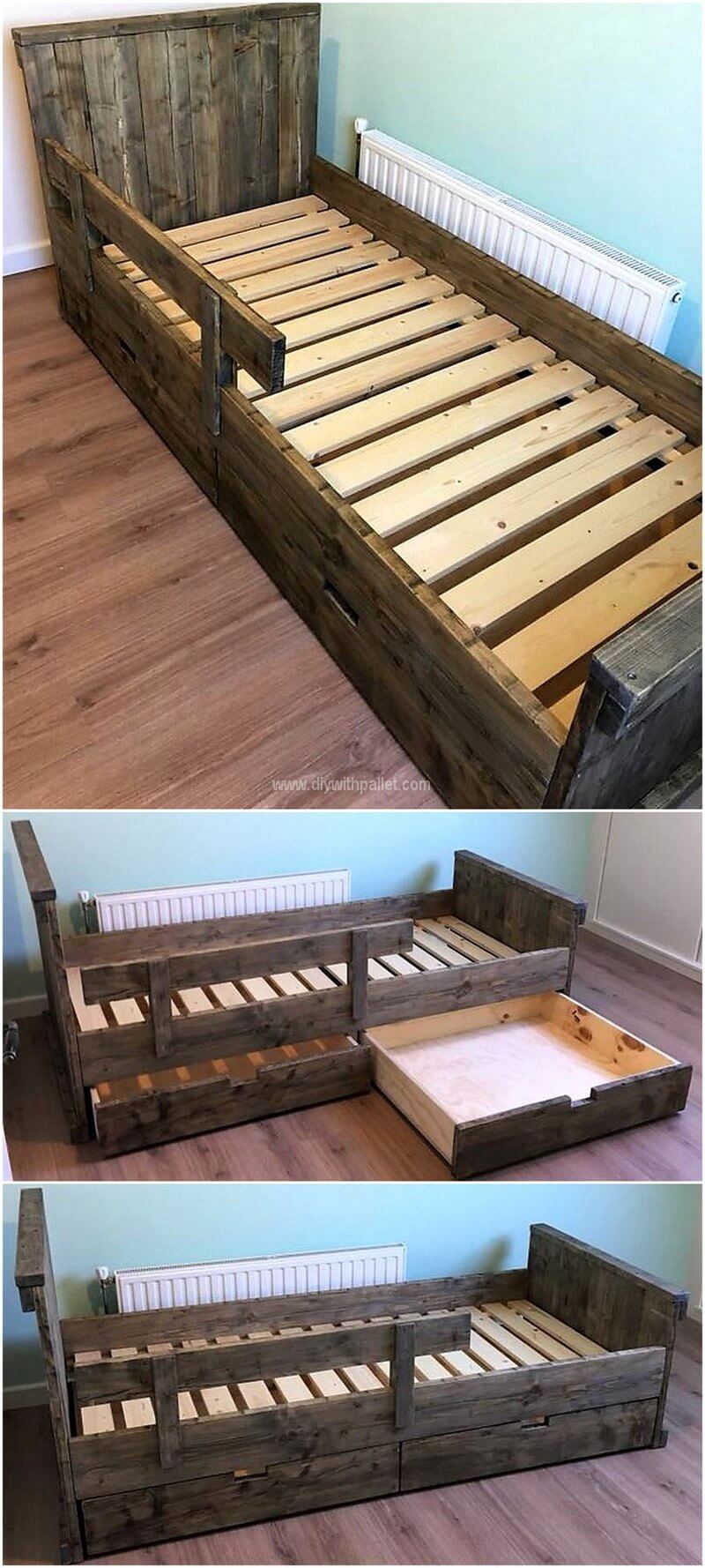 repurposed pallet bed