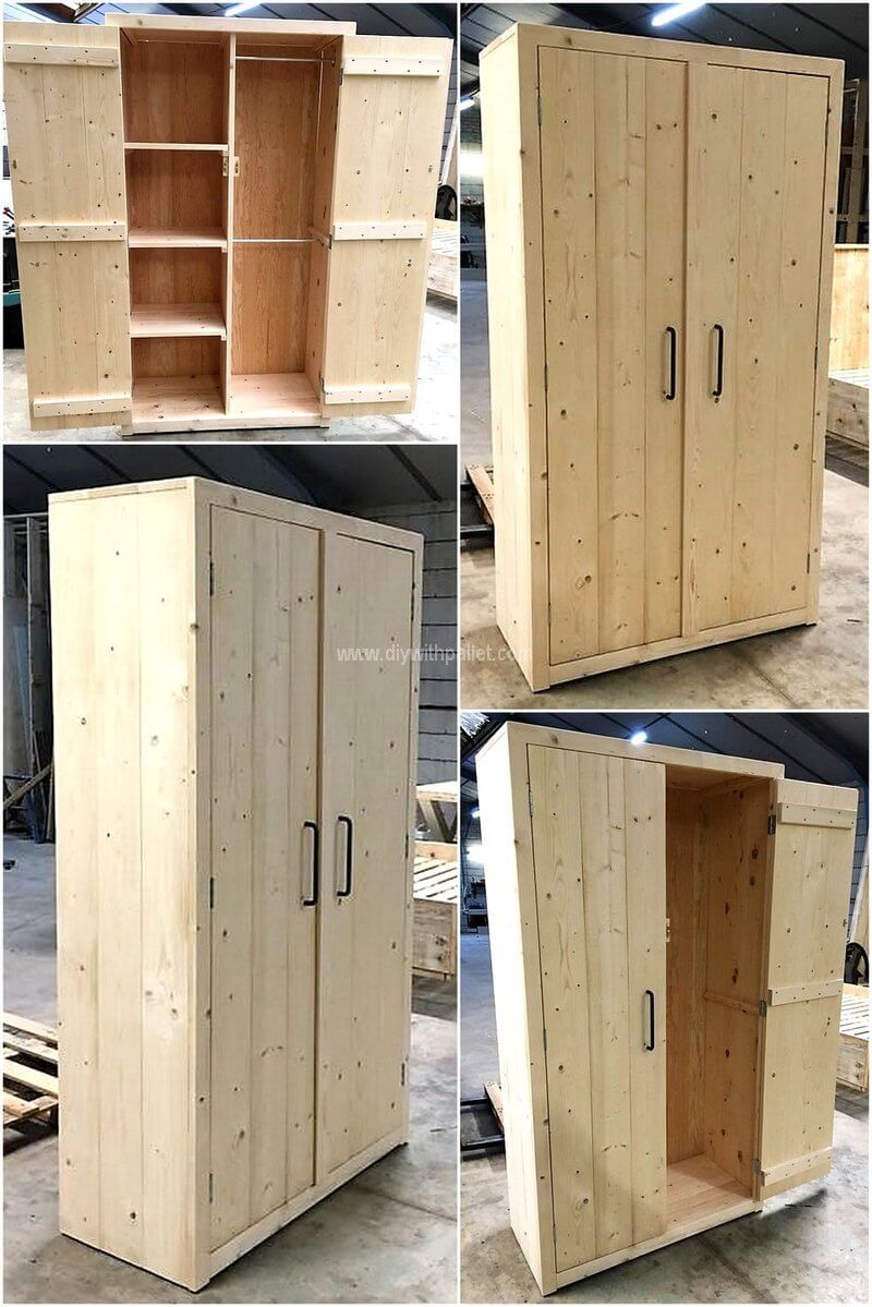 recycled pallet wooden closet