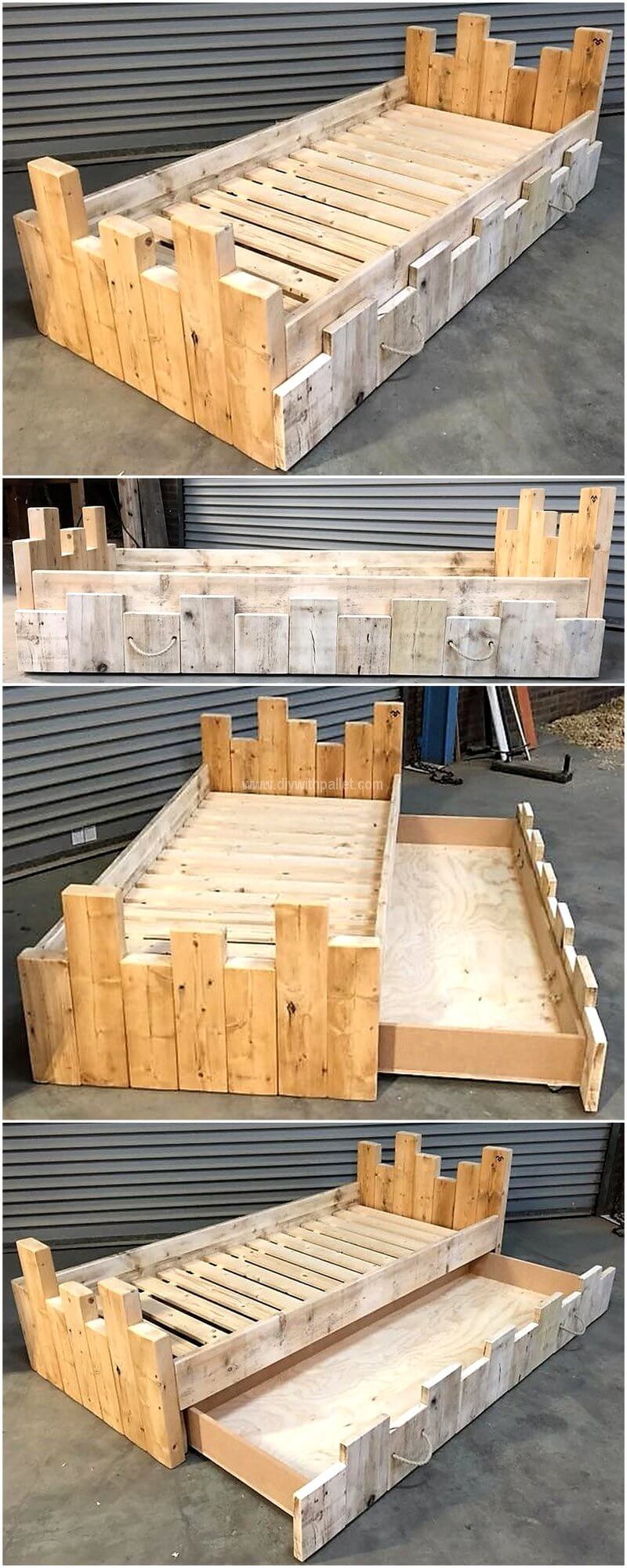reshaped old pallet bed