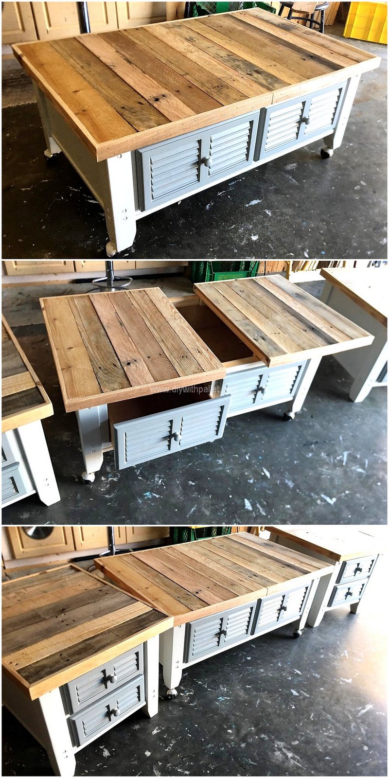 wooden pallet end and coffee tables