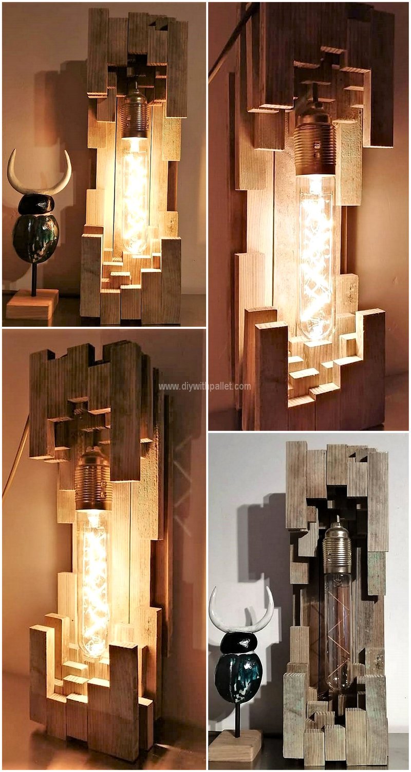 pallet wall decor lighting art