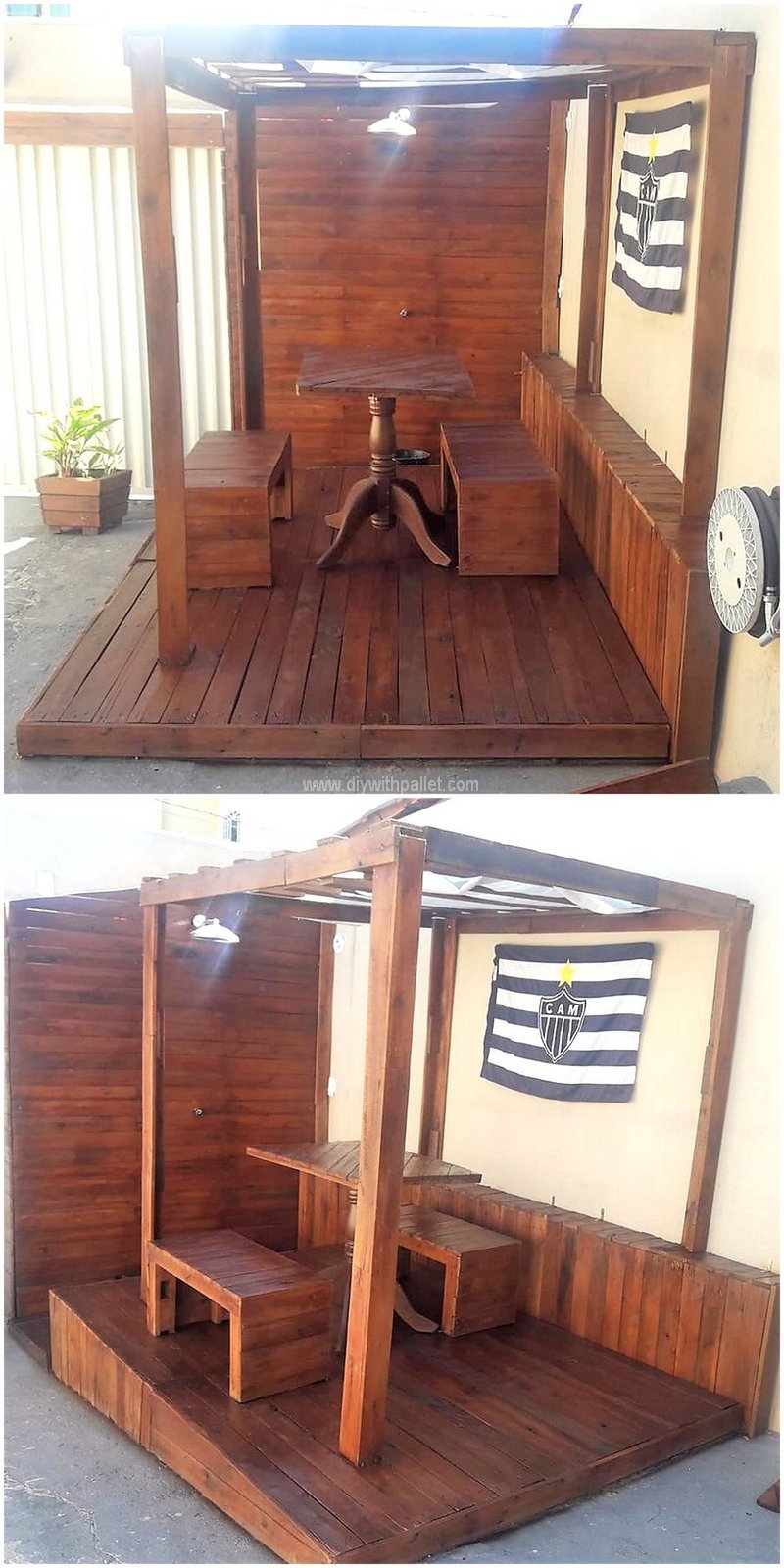 pallet pergola terrace