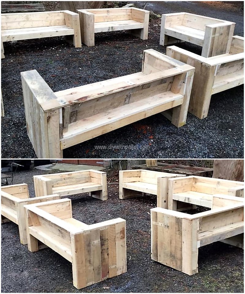 wooden pallet benches