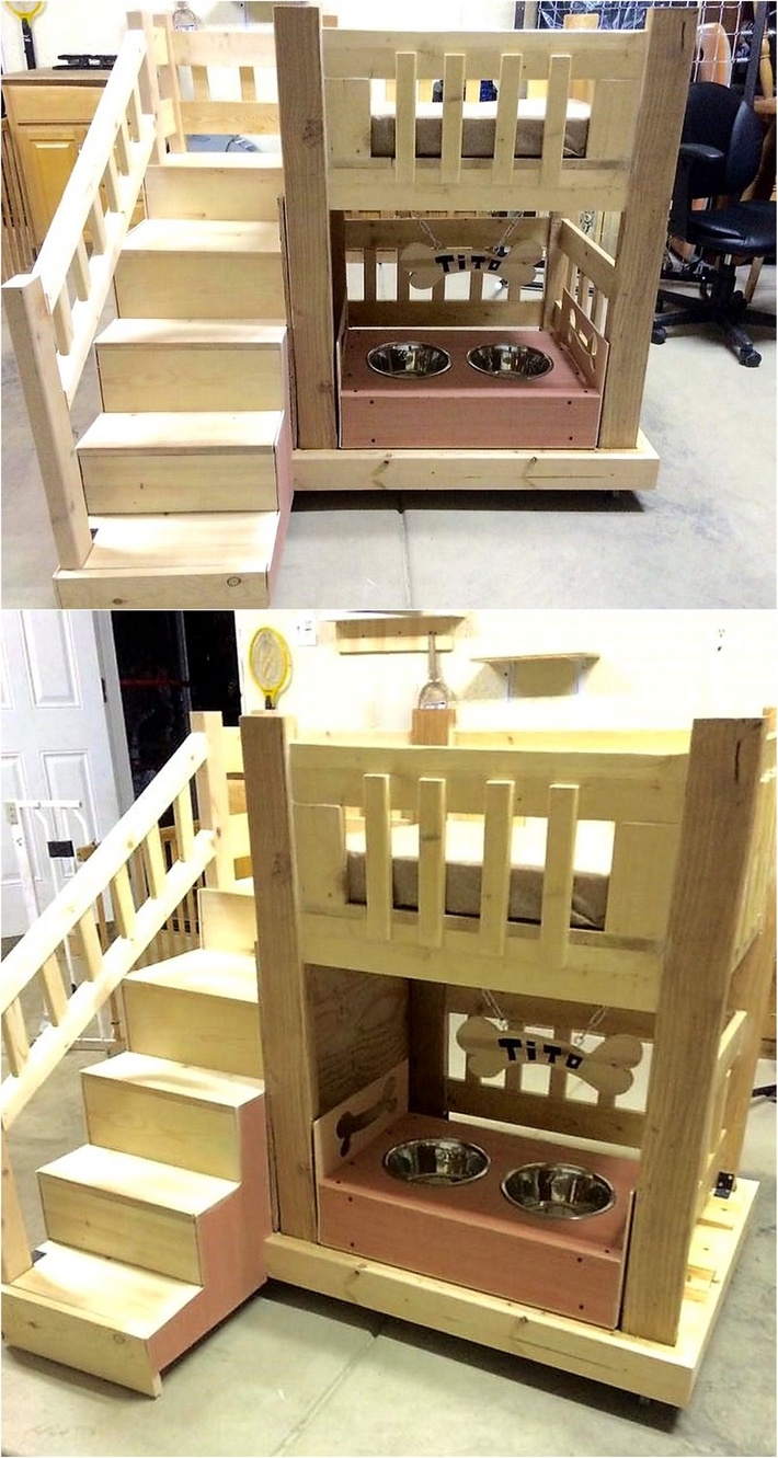 wood pallet dog bed house
