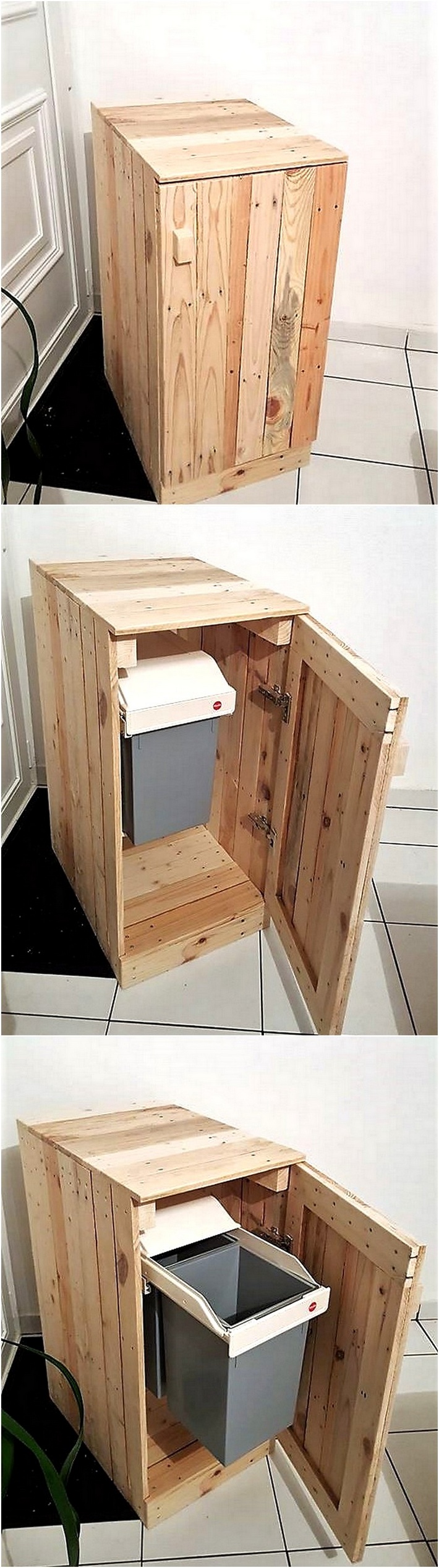wood pallet dust bin idea