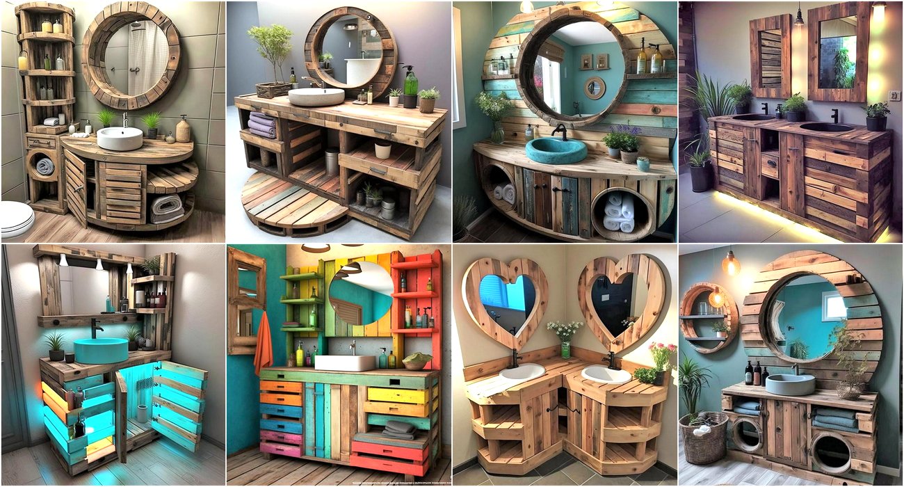 Awesome Design Ideas for Wood Pallets Bathroom Vanity