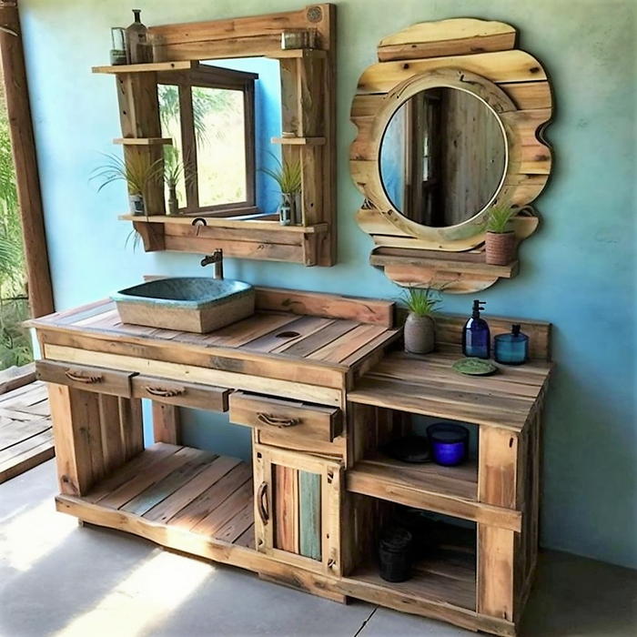 wood pallet bathroom vanity ideas (27)