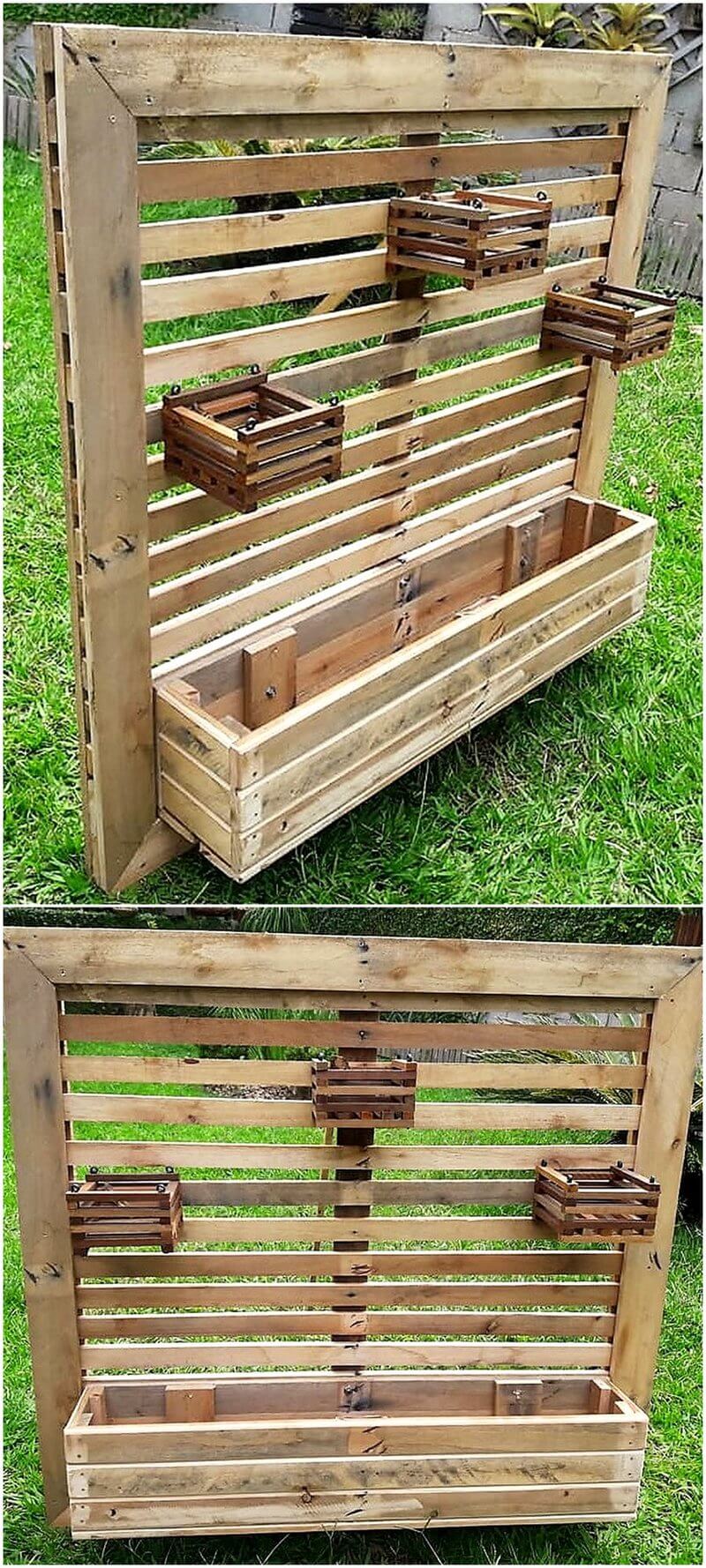 wood pallet pots stand