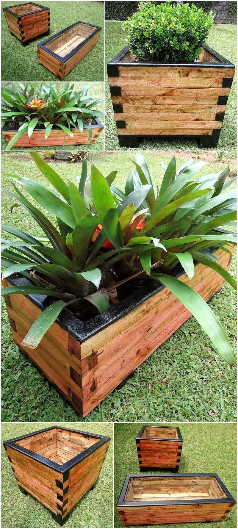 reclaimed pallet planter boxes