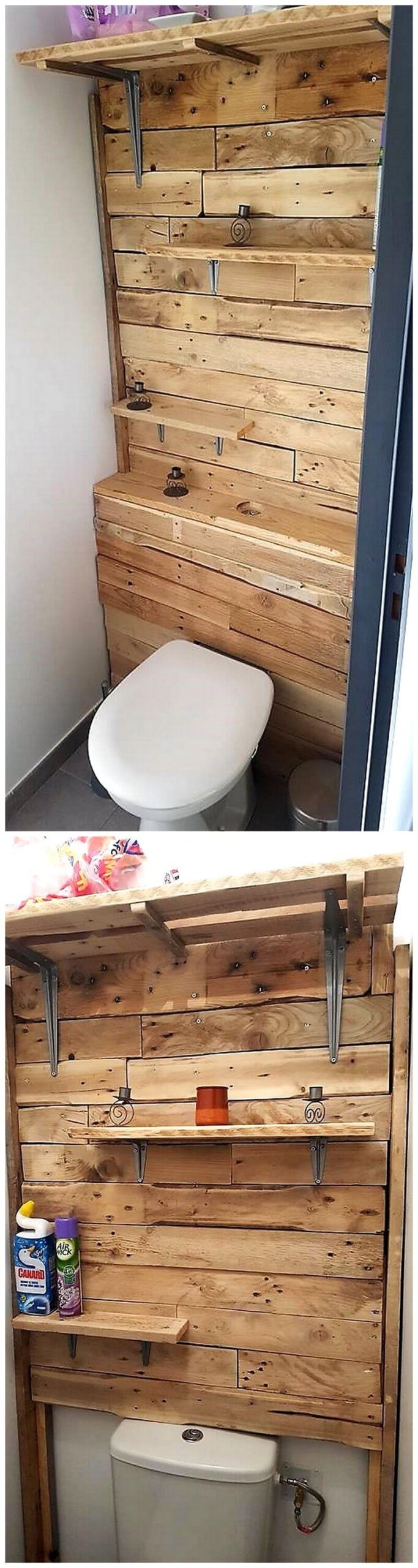 pallets made bathroom wall art