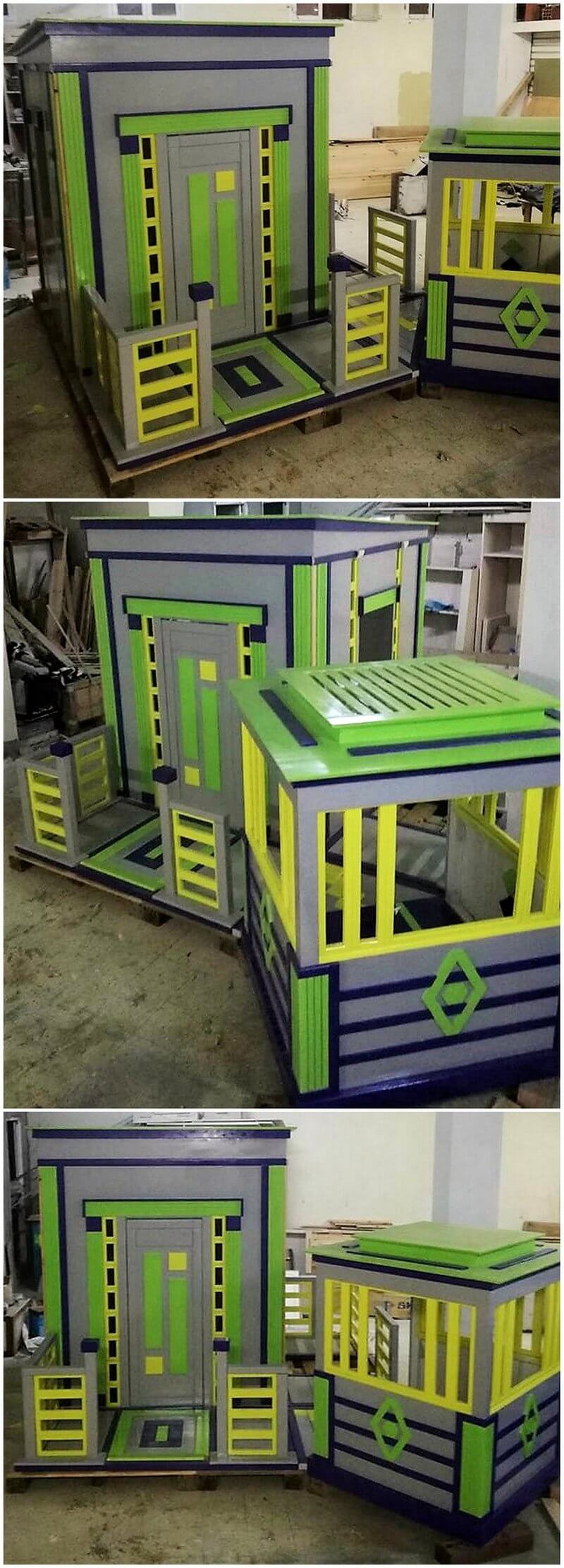 reused pallets made kids playhouse