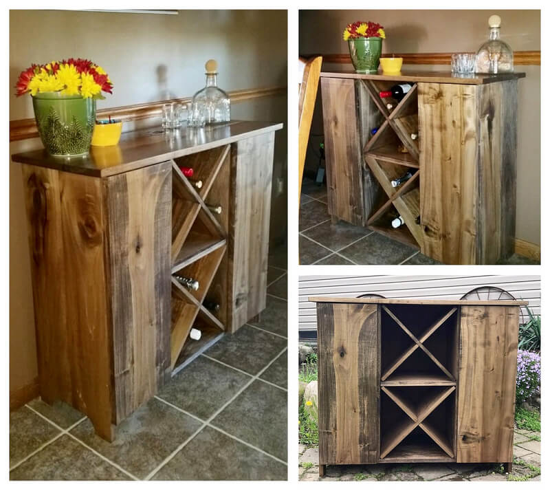 wooden pallet bar cabinet