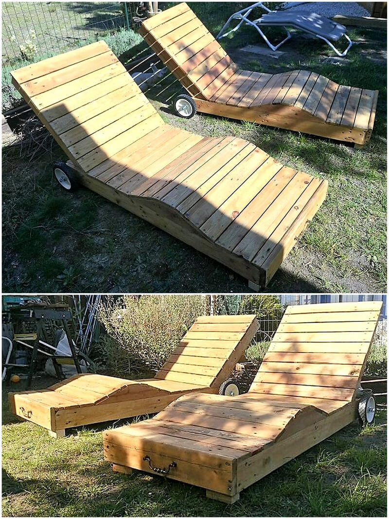 sunbath lounger with pallets