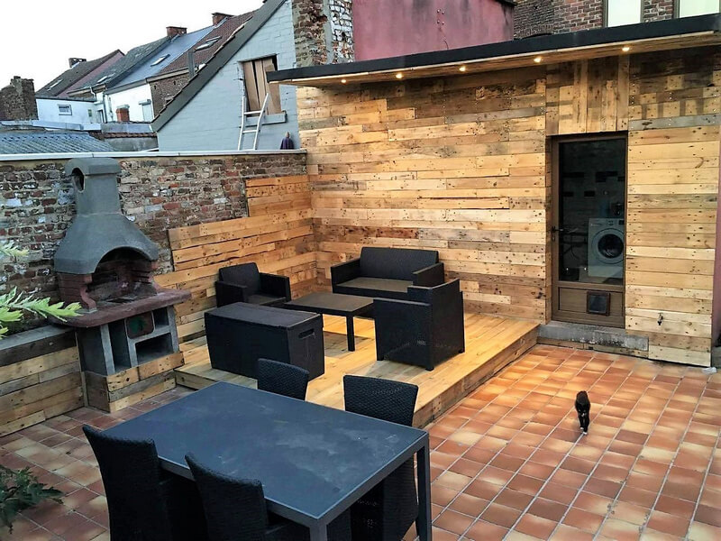 pallet patio deck and cabin