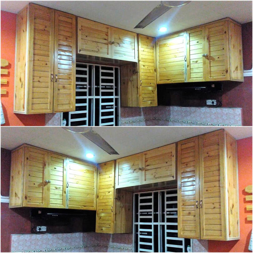 repurposed pallets made kitchen cabinets