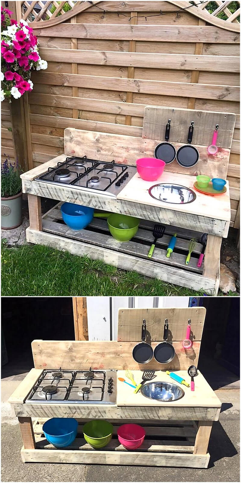 kids mud kitchen out of pallets