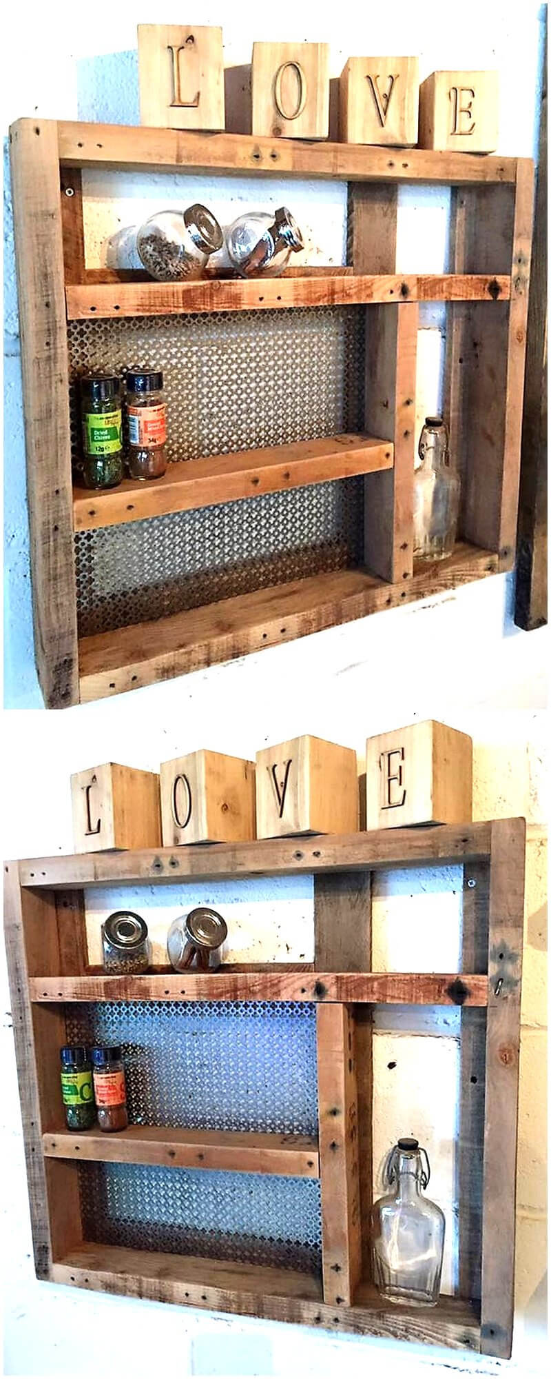 repurposed pallet shelf