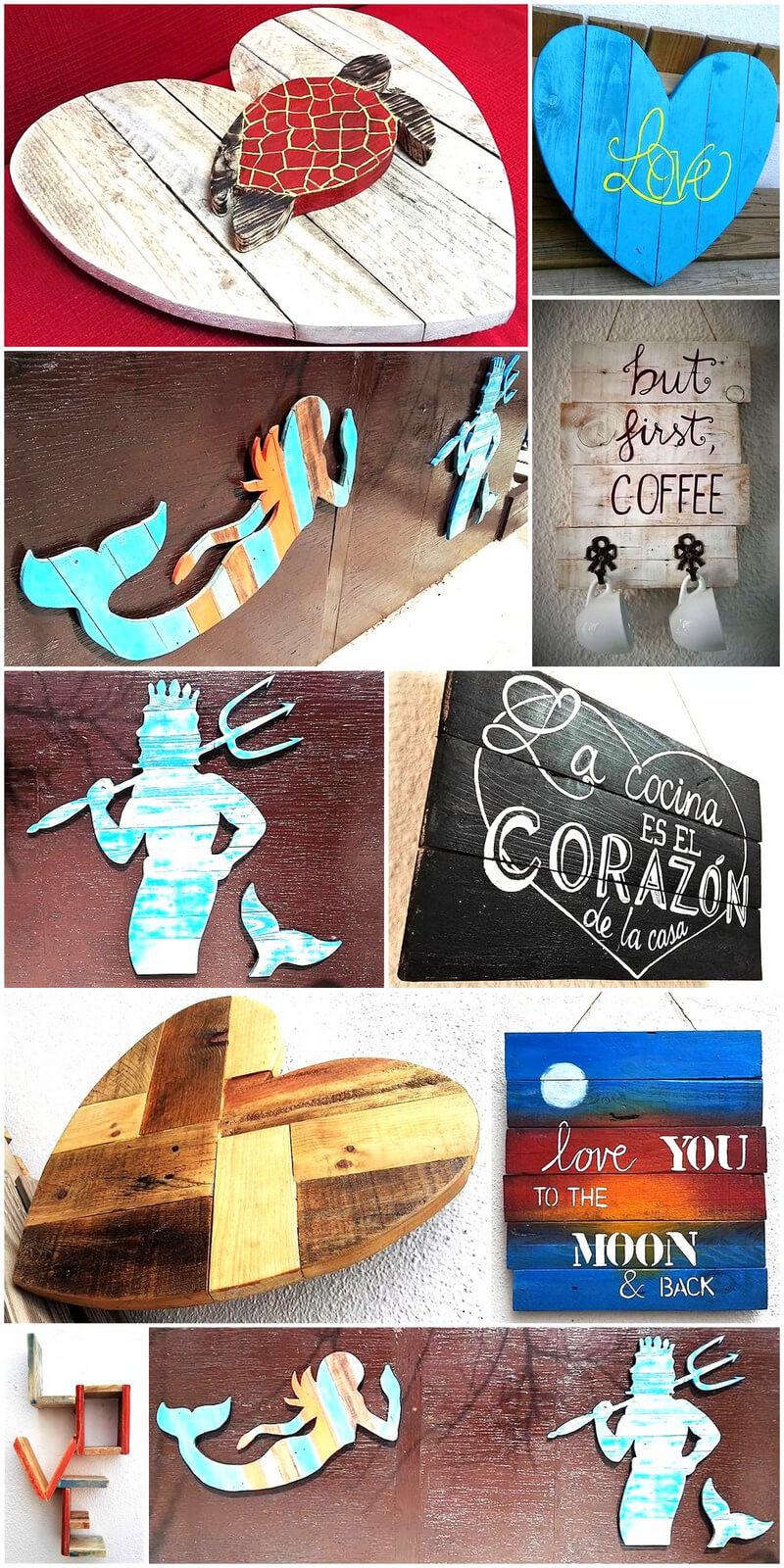 artistic work with wooden pallets