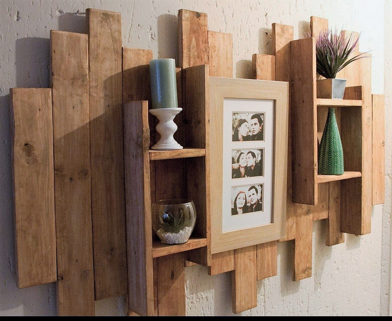 wood pallet decor shelf art