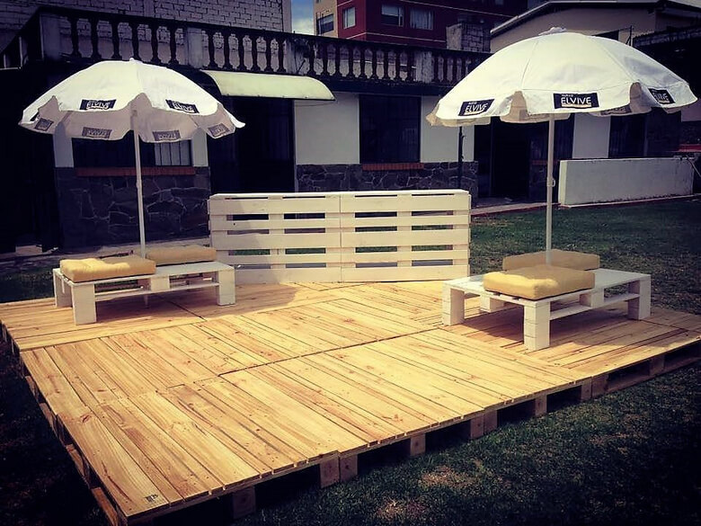 wooden pallet garden terrace idea