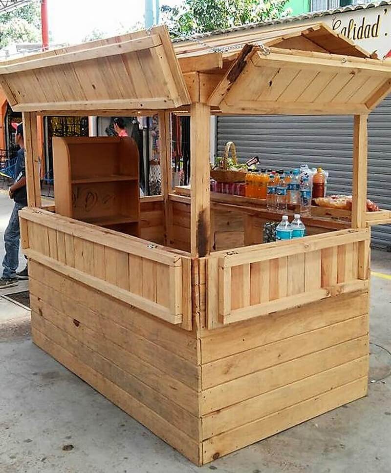 pallets wooden patio bar