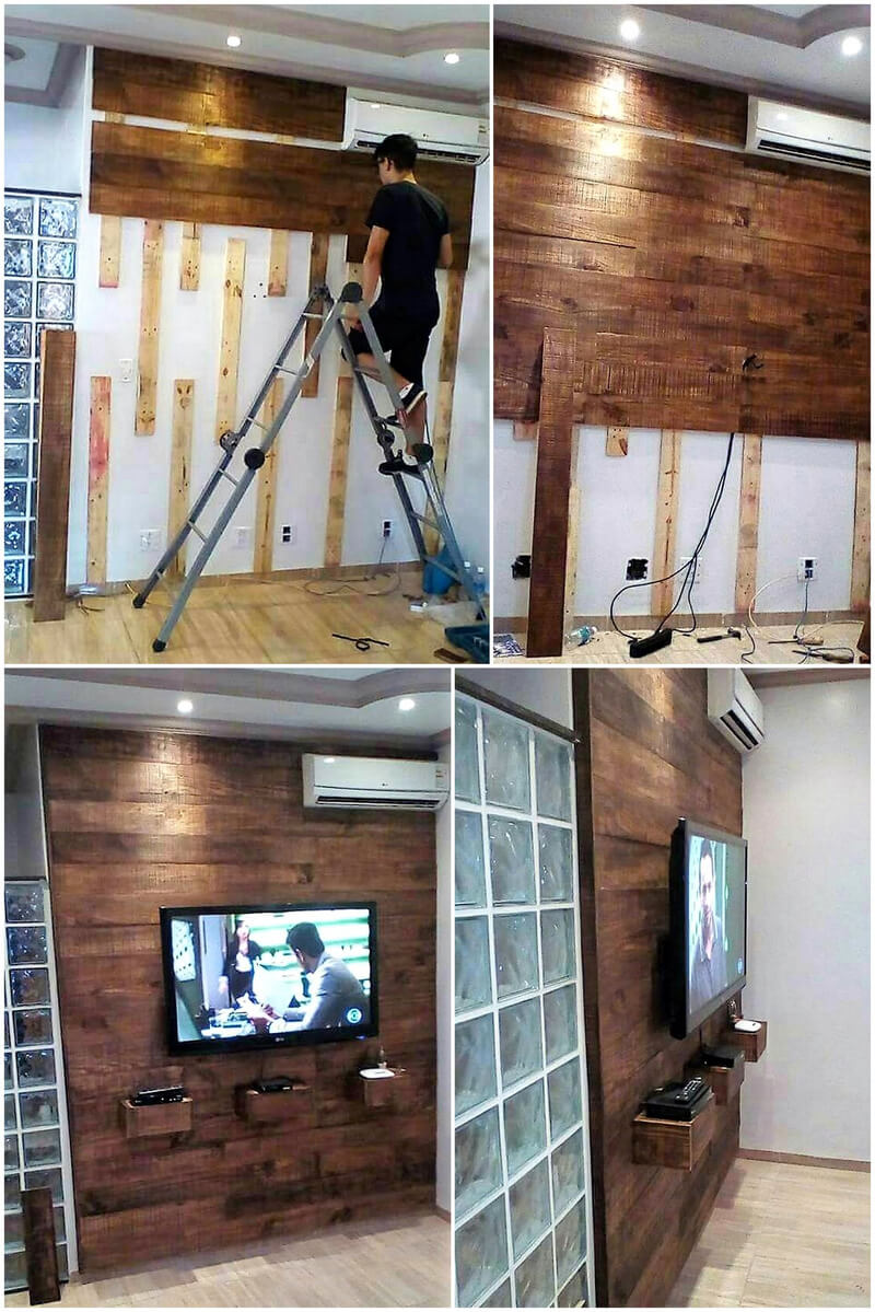 diy wood pallet wall panelling