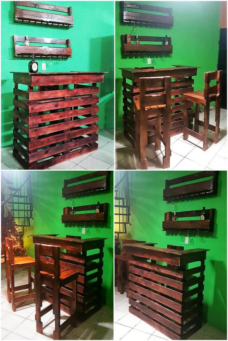 simple wood pallet bar