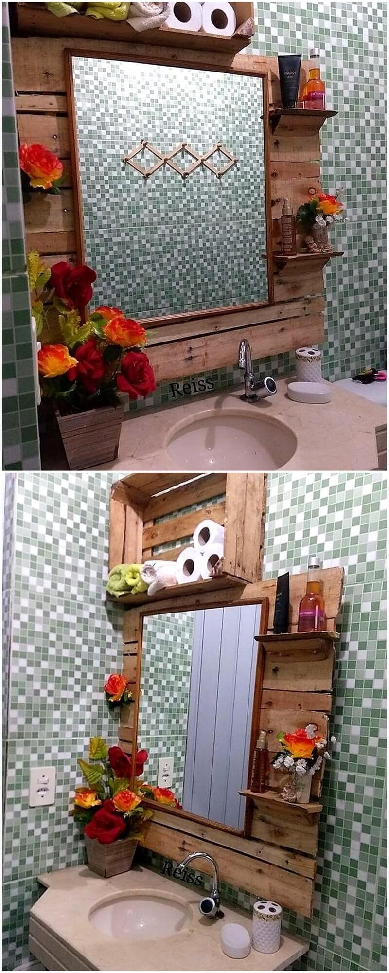 wooden pallet mirror
