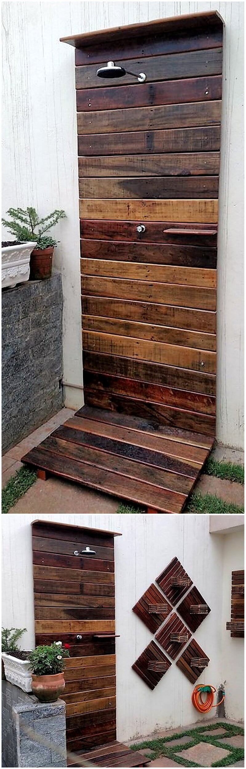 pallets shower idea