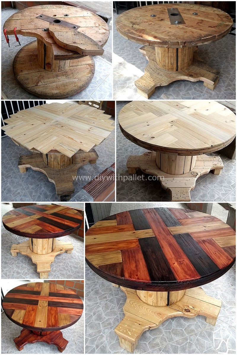 DIY pallet cable spool table
