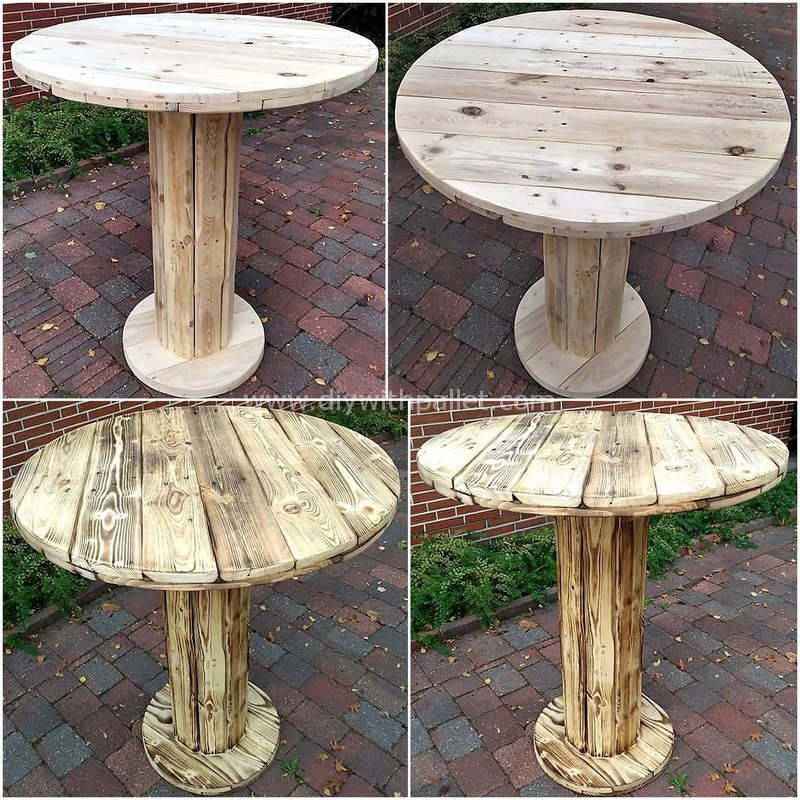 recycled pallet cable reel table