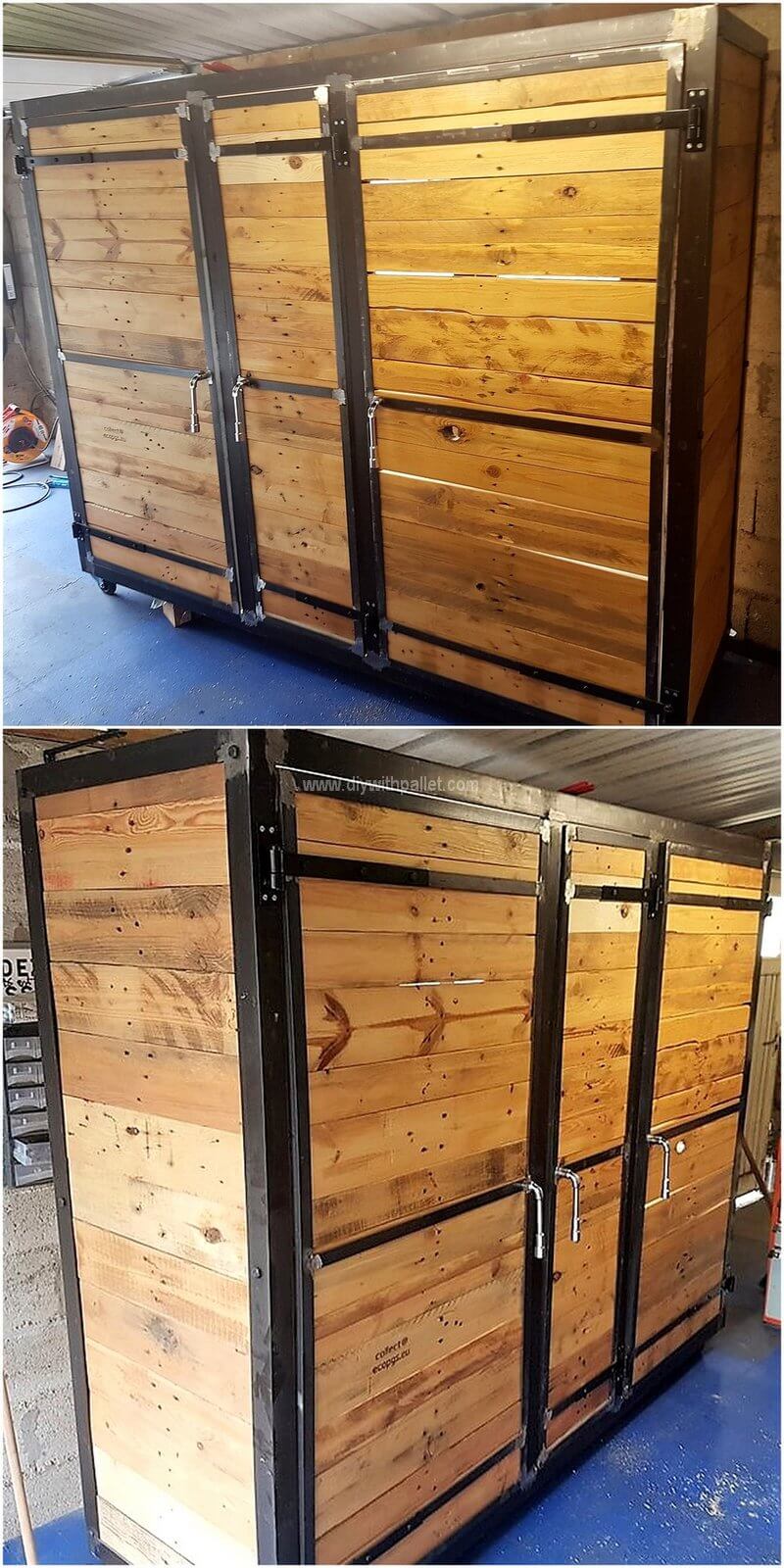 reclaimed pallet closet
