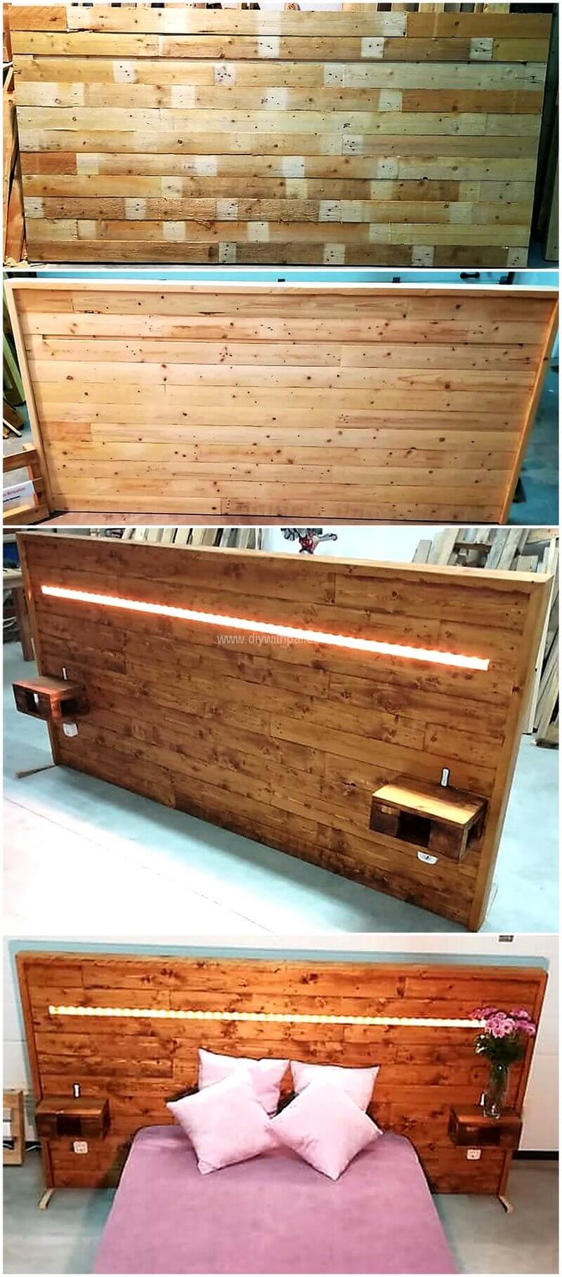 DIY pallet bed headboard