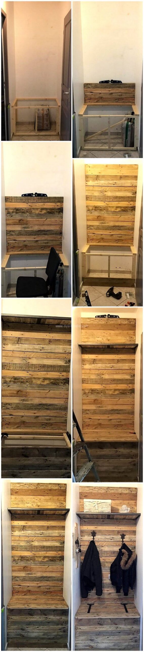 DIY pallet hallway tree