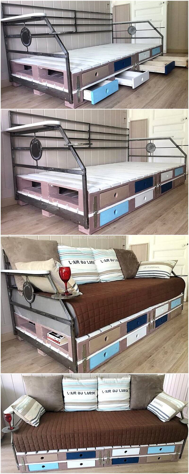 pallet couch with storage