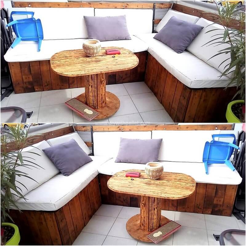 reused pallets patio lounge