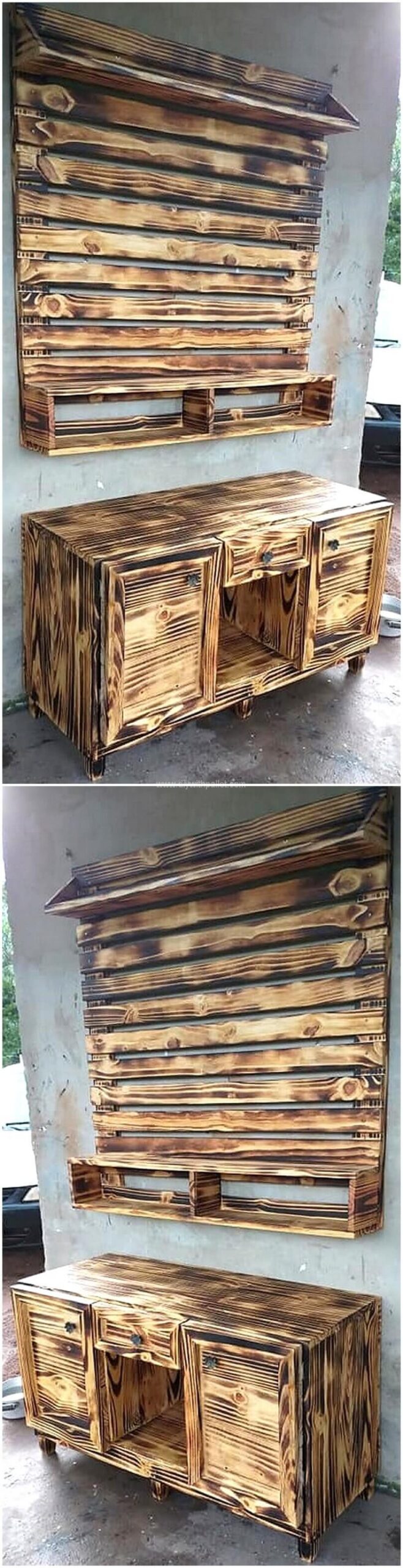 pallet entrance table and wall art